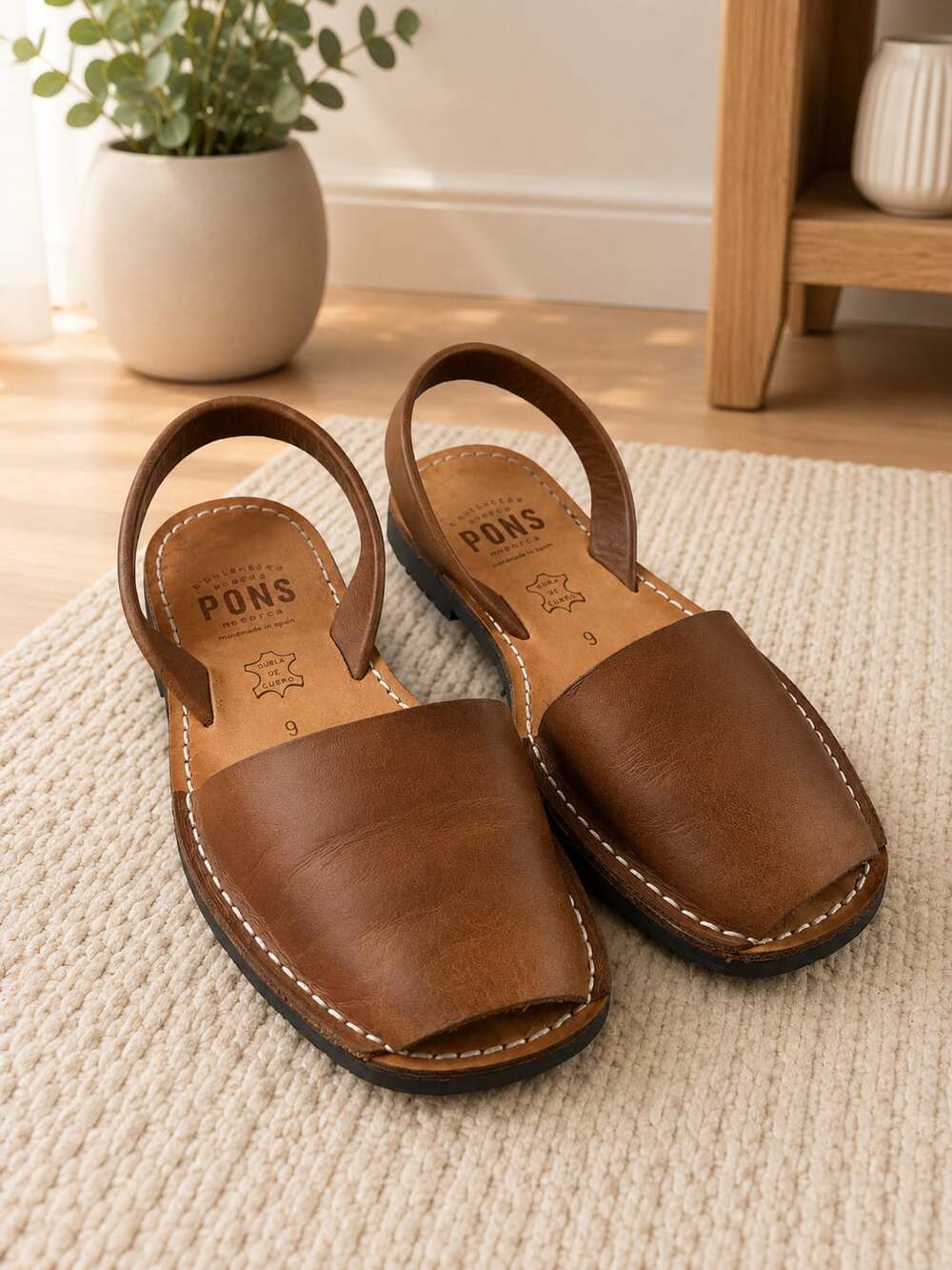 Pons Avarcas Women 9 Brown Leather Menorca Spain Slingback Sandals